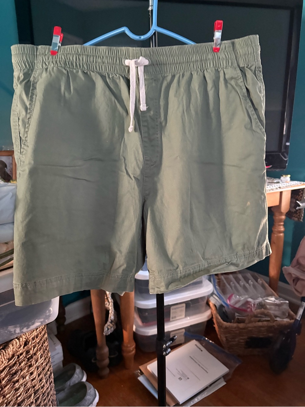 Men’s Fall
 Creek Olive Stretch Waist Shorts